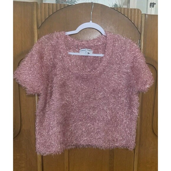 American Apparel Pink Fringe  blouse. Size 2x. B24 - Picture 1 of 4